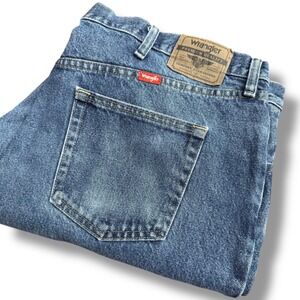 Wrangler Men's Regular Fit Premium‎ Quality Blue Denim Jeans 44x30